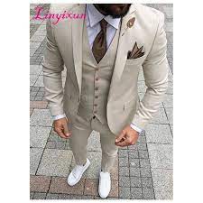 Linyixun 2021 Latest Coat Pant Designs Beige Men Suit Prom Tuxedo Slim Fit 3 Piece Groom Style Mens Suits Custom Blazer Terno Suit Prom Latest Coat Pant Designsbeige Men S Suit Aliexpress