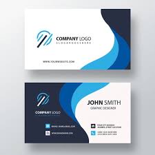 Blue Wavy Business Card In 2020 Graphic Design Business Card Business Cards Creative Business Card Psd