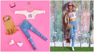 Barbie Kiyafet Yapimi Kot Jeans Kendin Yap 5 Dakikada Hallet Barbie Kiyafetleri Nasil Yapilir Youtube Barbie Oyuncak Bebek Saci Kiyafet