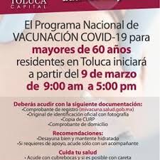 El gobierno de méxico abrió el registro para la vacunación de adultos mayores de 60 años, disponible a partir de este 2 de febrero. Mi Primer Vacuna Archives Ayuntamiento De Toluca