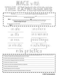 Hace With Time Expressions Graphic Organizer Graphic Organizers Writing Practice Guided Notes
