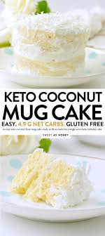 Coconut Flour Mug Cake Keto Single Birthday Cake Sweetashoney Low Carb Mug Cakes Mug Recipes Coconut Flour Mug Cake