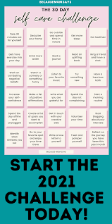 She is also a certified holistic life coach. The 30 Day Self Care Challenge In 2021 Self Care Challenge 30 Day Self Care Challenge Self Care Activities