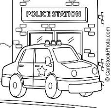 Feel free to print and color from the best 39+ police station coloring pages at getcolorings.com. Policeman Coloring Page A Cartoon Policeman Is Standing In Front Of A City And A Police Car Coloring Book Page With Canstock