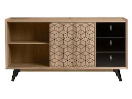 Buffet 2 Portes 3 Tiroirs Ludovic Coloris Chene Noir Vente De Buffet Bahut Vaisselier Conforama Vaisselier Meuble D Angle Mobilier De Salon