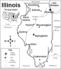 The detailed map shows the us state of illinois with boundaries, the location of the state capital springfield, major cities and populated places, rivers and. Illinois Map Quiz Printout Enchantedlearning Com