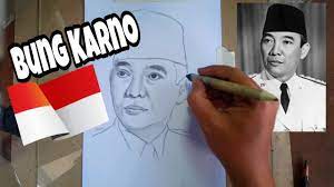 Sketsa wajah gambar soekarno hitam putih. Menggambar Wajah Bung Karno Tanpa Penghapus Youtube