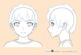 Draw an egg shape for the head and then draw the rest of the body using lines. 8 Step Anime Boy S Head Face Drawing Tutorial Animeoutline
