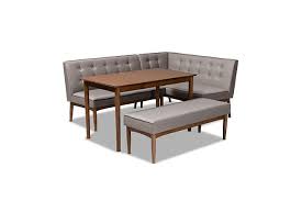 Browse relevant sites & find modern dining furniture. Arvid Mid Century Modern Gray Fabric Upholstered 4 Piece Wood Dining Nook Set Ashley Furniture Homestore
