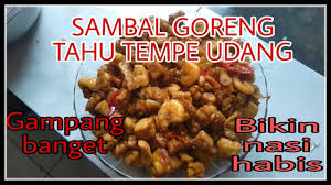 Manisa besar (± 300 gr) • tahu, potong dadu, goreng • terasi udang • kacang panjang • tempe, potong dadu, goreng • santan instan • telur puyuh rebus • bawang putih. Sambal Goreng Tahu Tempe Udang Youtube