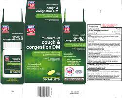 MUCUS RELIEF COUGH AND CONGESTION DM- guaifenesin and dextromethorphan hbr  tablet, coated