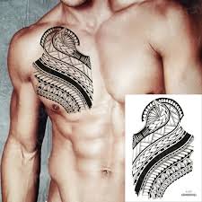 Waterproof Temporary Tattoos Men Chest Shoulder Tattoo Black Wolf Owl Tiger Tribal Tattoo For Boys Sexy Body Sticker Arm Sleeves Temporary Tattoos Aliexpress
