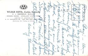 Corbin Kentucky Wilbur Hotel Vintage Postcard AA39334