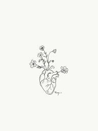 Heart anatomy drawing flower anatomy anatomy art heart tattoos heart tattoo designs body art tattoos heart with flowers tattoo ink addiction heart anatomy this heart, lungs and rib cage anatomy art print is a wonderful addition to any interior and will make a perfect gift for doctors, nurses. Blumiges Herz Blumiges Line Art Drawings Heart Drawing Drawings