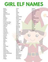 2019 Elf On The Shelf Calendar And Planner Elf Names Girl Elf Names Christmas Elf Names