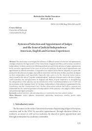 We did not find results for: Pdf Systems Of Selection And Appointment Of Judges And The Issue Of Judicial Independence American English And German Experiences