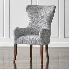 Denim Blue Paisley Wingback Dining Chair Wingback Dining Chair Dining Chairs Blue Dining Chair