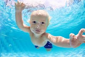 Start getting him used to water by taking baths together. Baby Swimming Safety Ohbaby