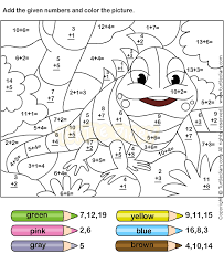 Free printable coloring pages for kindergarten students learn numbers and colors. Color Addition Worksheets Free Printables For Several Grades Math Coloring Worksheets 1st Grade Math Worksheets Math Coloring