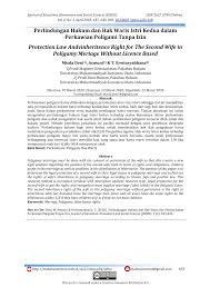 Istri pertama tidak punya hak untuk melarangmu atau menghalangimu untuk menikah lagi. Pdf Perlindungan Hukum Dan Hak Waris Istri Kedua Dalam Perkawian Poligami Tanpa Izin