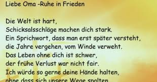 Gedichte Von Nicole Sunitsch Autorin Liebe Oma Ruhe In Frieden