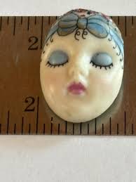 Vintage Adagio Signed Lady Face Pin With Closed Eyes