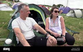 Festivalgoers Tony Sharp, 55, and Kathy Sharp, 53, both from Liverpool,