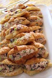 My mil thinks i need 8 pounds!!! Chicken Salad Croissants For My Sister S Baby Shower Yoursouthernpeach Chicken Salad Croissant Baby Shower Snacks Baby Shower Food For Girl