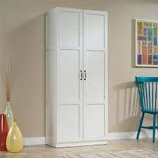 Sauder Select Storage Cabinet White Finish Walmart Com Sauder Storage Cabinet White Storage Cabinets Kitchen Cabinet Storage