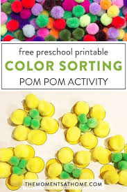 The hardest part is figuring out which free preschool worksheets. Color Matching For Kids With Pom Pom Flowers The Moments At Home