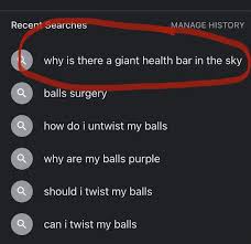 If you simply type why in your google search bar today, your search query will get autocompleted by the question, why is there a giant health bar in the s. Guys Remember When We All Googled Why Is There A Giant Health Bar In The Sky Meme