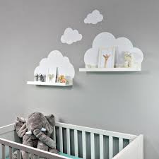Wall Decal Clouds In White For Ikea Shelf Ribba Mosslanda 55 Cm Picture Bar For Baby Room Nursery Decal For Wall And Wallpaper In 2020 Wall Stickers Clouds Ikea Shelves Baby Boy Rooms