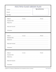Daily Multi Class Lesson Plan Template Secondary Lesson Plan Templates Daily Lesson Plan Printable Lesson Plans