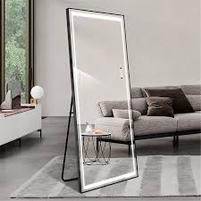 Full length standing mirror with lights. Buy Laiya 65 24 Led Mirror Wall Full Length Mirror With Lights Stand Light Up Body Mirror Tall Full Size Big Bedroom Mirror Giant Full Body Mirror Large Floor Mirror With Lights Leaner