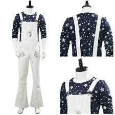 Sir elton john is pretty much the most flamboyant rock star that has ever lived, according to rocketman costume designer julian day — and have we got the pictures to prove it. Rocketman Elton John Costume Cosplay Complete White Braces Suit Halloween Outfit Ebay