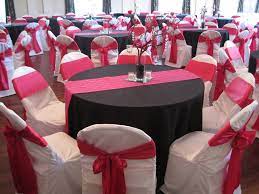 chair sash satin hot pink weddings black tablecloth wedding set up