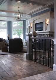 Modern Wide Plank Wood Flooring With Great Transition To Tile House House Design New Homes