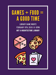 Game Night Poster Library Games Game Night Game Food