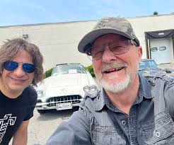 Back in Connecticut and … a great visit to Tatalias Custom Guitars today  turned into another car show which was actually a private event across the  street which Chris and I gatecrashed.