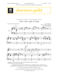 This Little Light Of Mine Unison Two Part J W Pepper Sheet Music