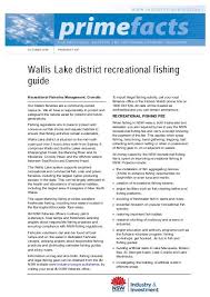 Wallis Lake District Recreational Fishing Guide Nsw