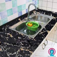 Semua peralatan makan dan memasak ditaruh pada rak dan laci yang ukurannya dibuat berbeda. Jual Produk Unggulan Wallpaper Sticker Marmer Hitam Black Granit Dekorasi Rumah Dapur Meja Di Lapak Shop3a Bukalapak