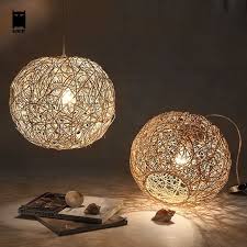 30 40 50cm Wicker Rattan Ball Globe Sphere Pendant Light Fixture Modern Rustic Country Hanging Lamp Avi Modern Pendant Light Pendant Light Sphere Pendant Light