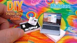 You simply find one you like, print it from your own computer and printer, and use it to make dollhouse. Diy Miniature Laptop Macbook Air Dollhouse Notebook Youtube