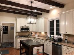 This full beams kitchen ceiling idea will be the best option. Ceiling Beams Massie Shenandoah Kitchen Home Rustic Farm Tables