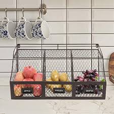 Overstock.com has been visited by 1m+ users in the past month Large Rustic Brown Metal Wire Wall Mounted Hanging Fruit Basket Storage Organizer Bin W Chalkboards In Dubai Uae Whizz Hanging Baskets
