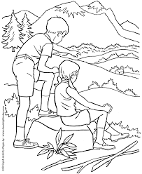 Summer Season Coloring Page Hiking In State Park Summer Coloring Pages Coloring Pages Coloring Pages For Kids