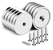DIYMAG Neodymium Round Base Cup Magnet,100LBS Strong Rare Earth Magnets  with Heavy Duty Countersunk Hole and Stainless Screws for Refrigerator ...