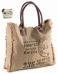 amazon com mona b vintage ink stamp weekender upcycled canvas bag m 2453 with coin purse clothing burlap bags canvas bag canvas weekender bag