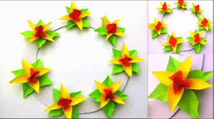 You can use any colors to compliment your theme. Paper Craft Flowers Wall Hanging Easy Paper Flower Wall Hanging Paper Easy Flower